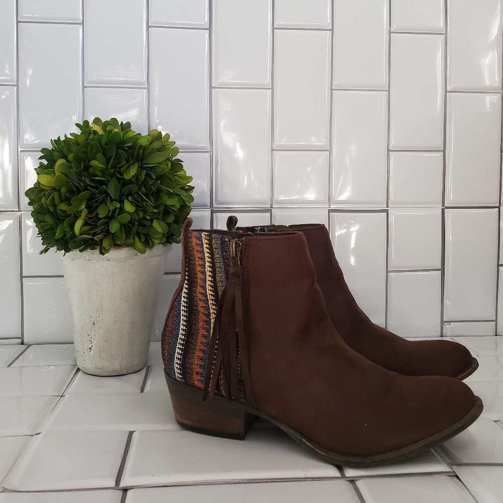 MADDEN GIRL Brown Booties with Double External Zip